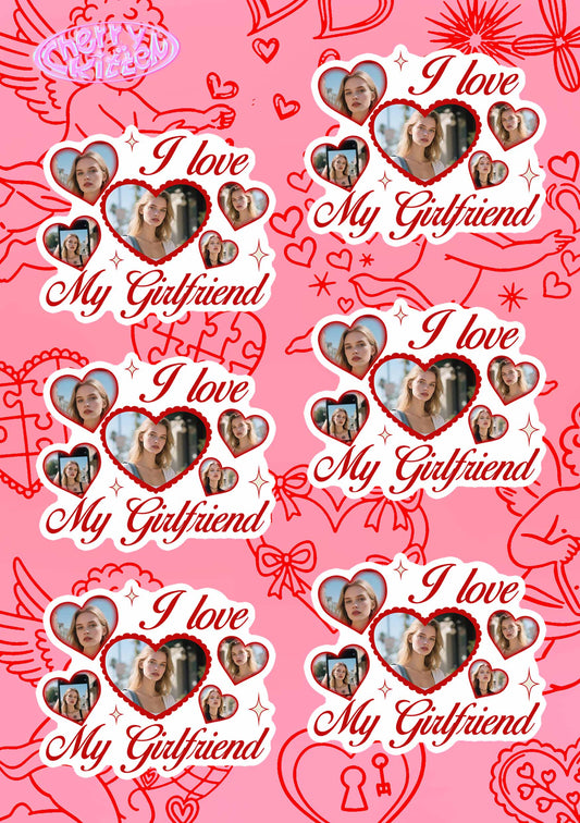 Custom Love My GF Photo Valentine's Day Y2K Sticker Cherrykitten