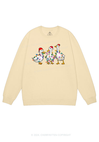 Christmas Santa Duck Y2K Sweatshirt Cherrykitten