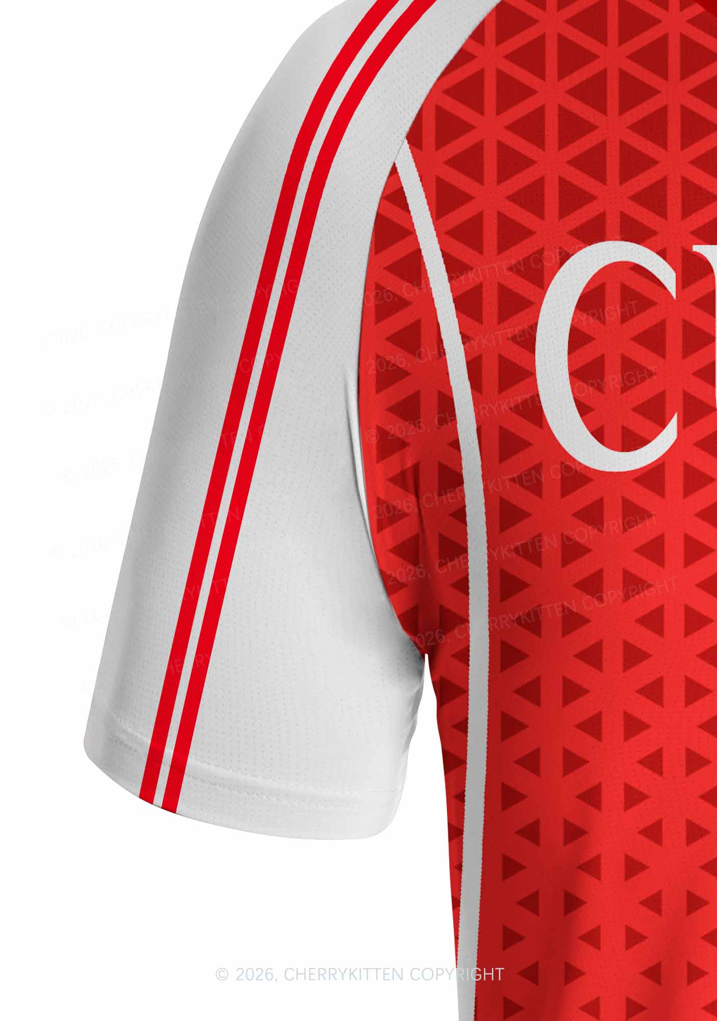 Custom Red Triangle Plaid Y2K Football Jersey Shirts Cherrykitten