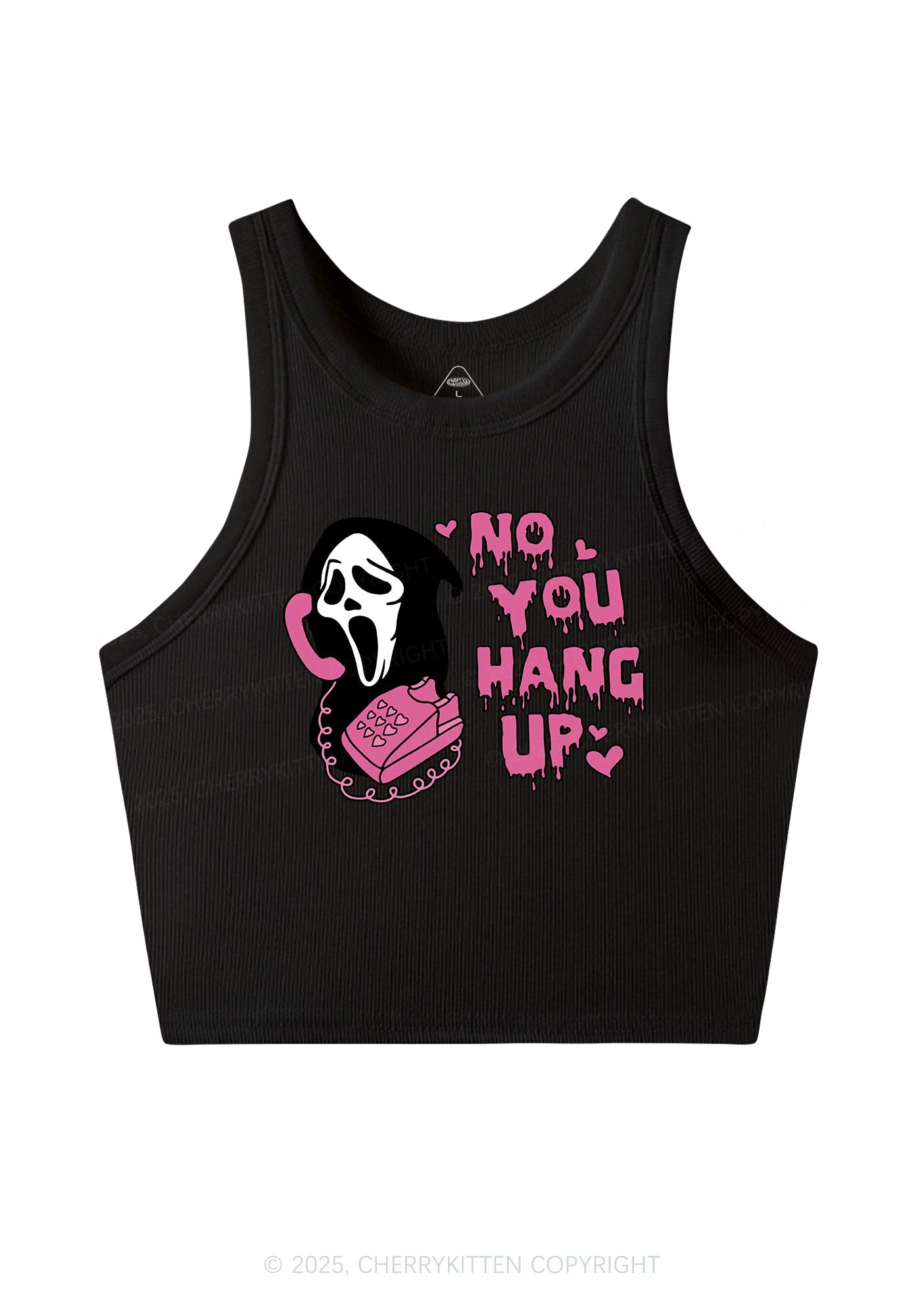 Halloween No You Hang Up Y2K Crop Tank Top Cherrykitten