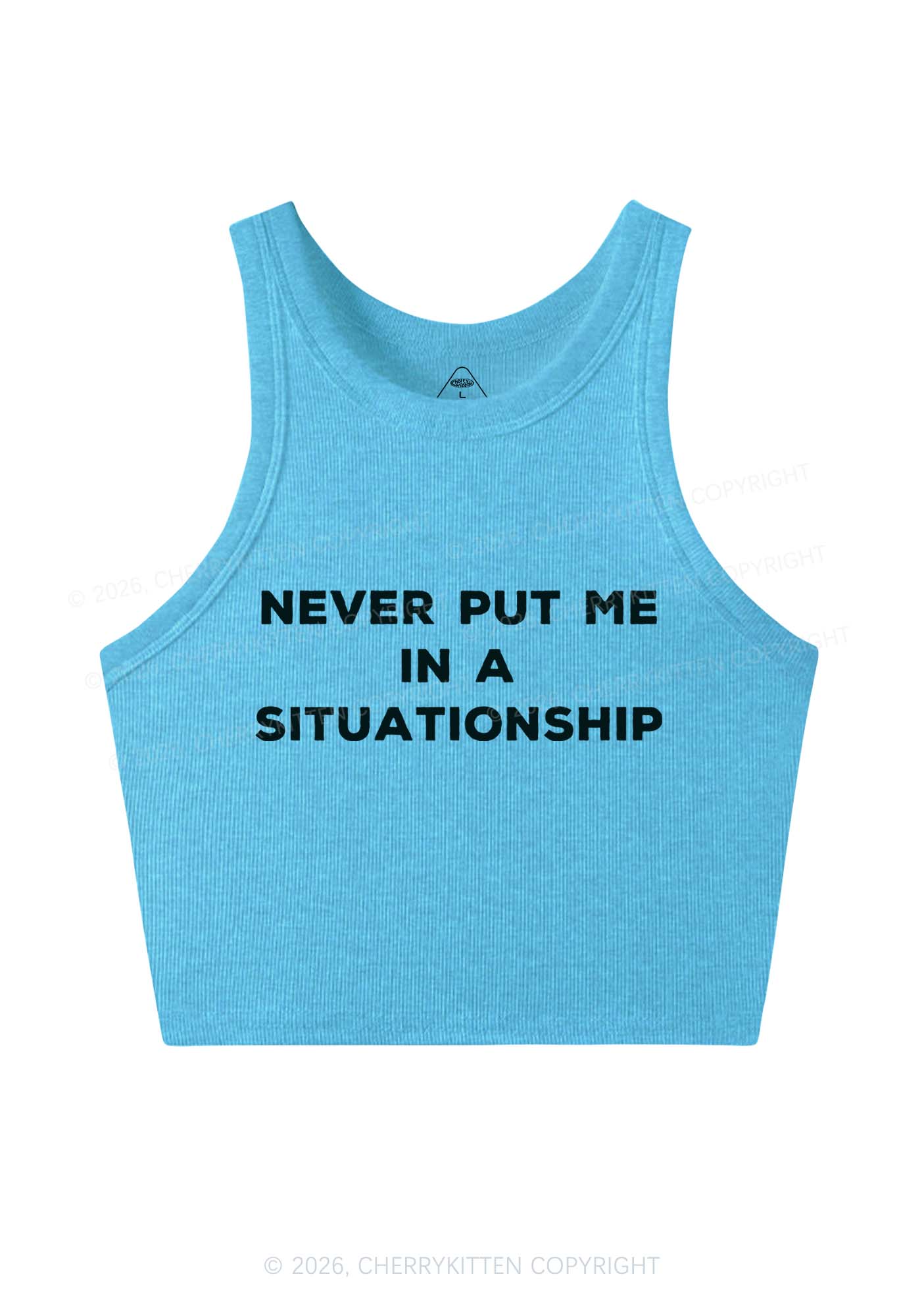 Never Put Me In A Situationship Y2K Crop Tank Top Cherrykitten