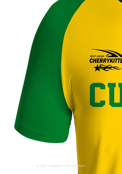 Custom Text Number Yellow Green Y2K Football Jersey Shirts Cherrykitten
