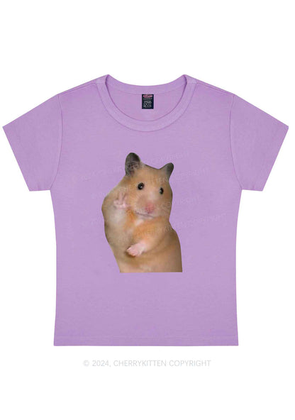 Peace Hamster Y2K Baby Tee Cherrykitten