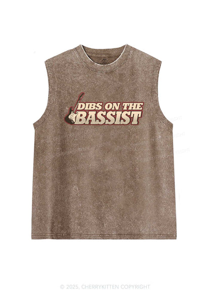 Dibs On The Bassist Y2K Washed Muscle Tank Cherrykitten