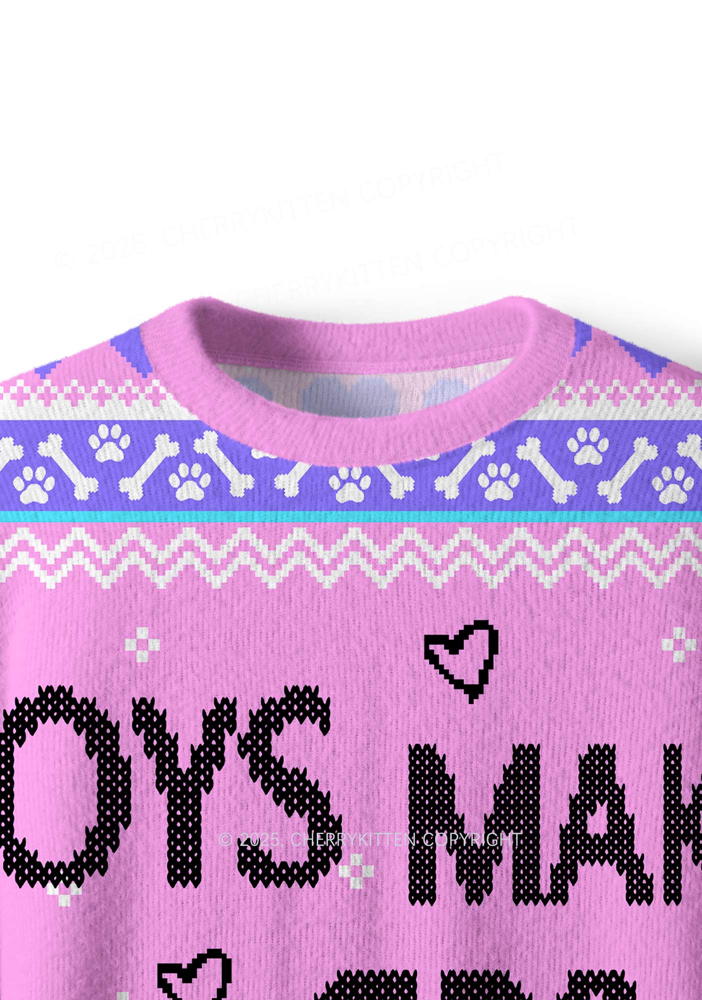 Boys Make Gr8 Pets Y2K Christmas Knit Sweatshirt Cherrykitten