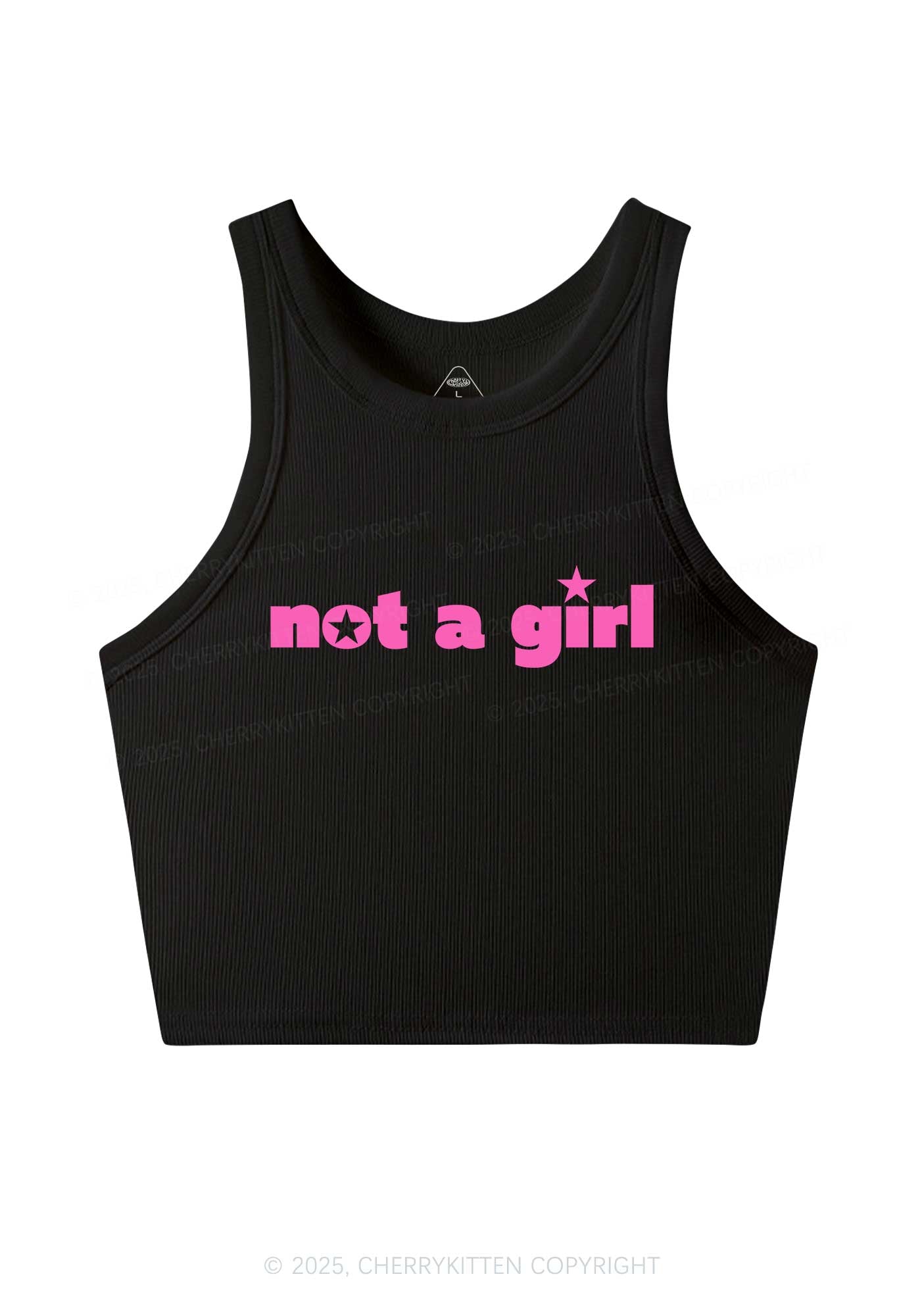 Not A Girl Y2K Crop Tank Top Cherrykitten