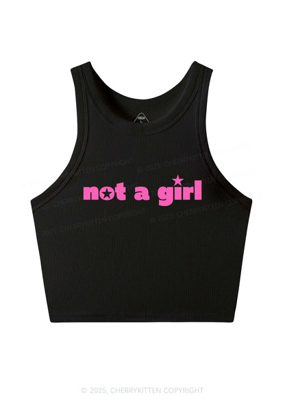 Not A Girl Y2K Crop Tank Top Cherrykitten