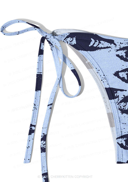 Eyes In The Blue Y2K Print Bikini Set Cherrykitten