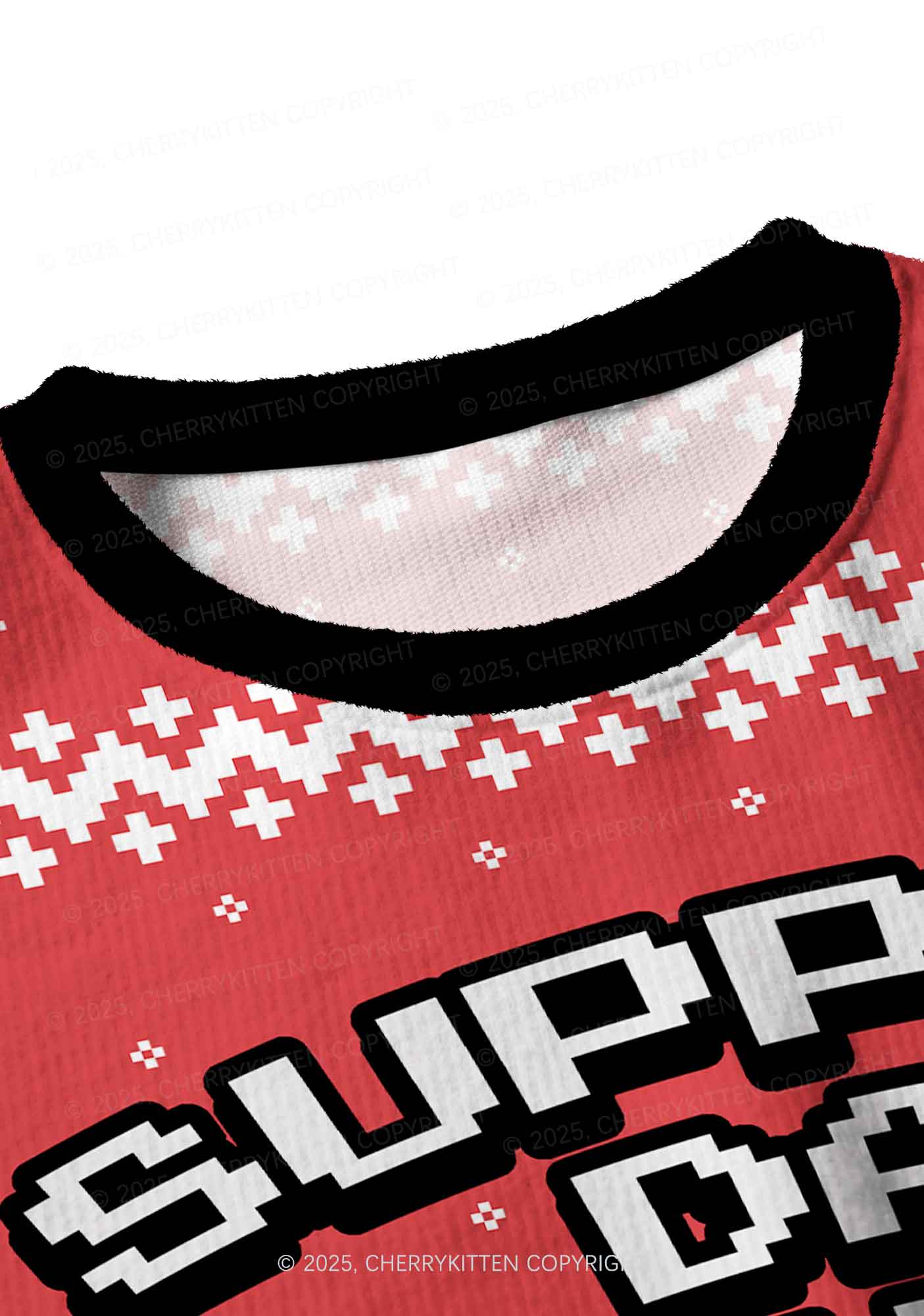 Support Day Drinking Y2K Christmas Crop Knit Sweatshirt Cherrykitten