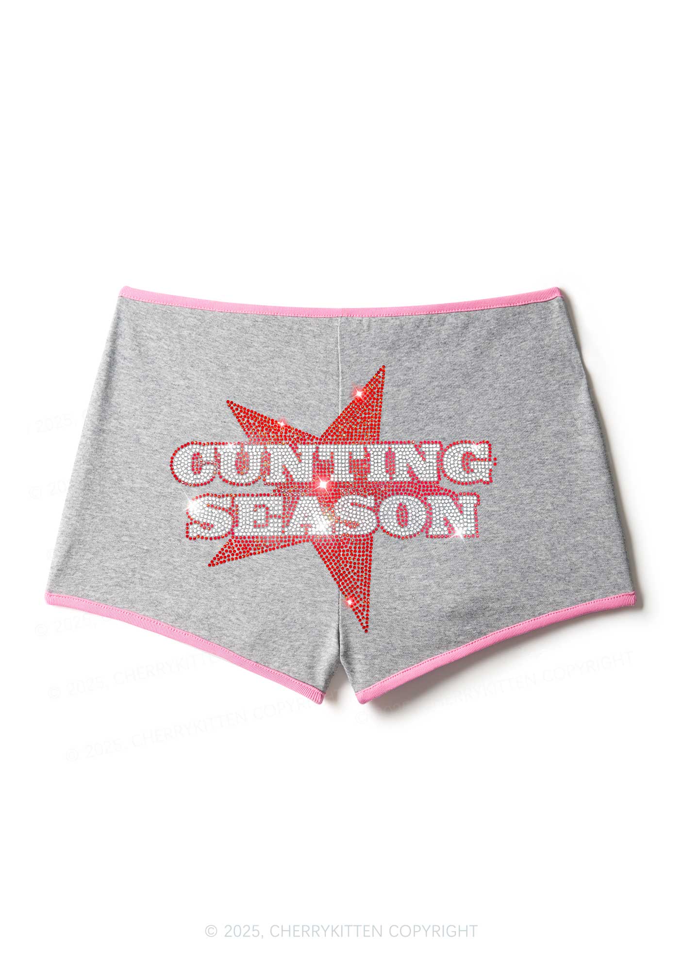 Rhinestone Cunting Season Y2K Booty Shorts Cherrykitten