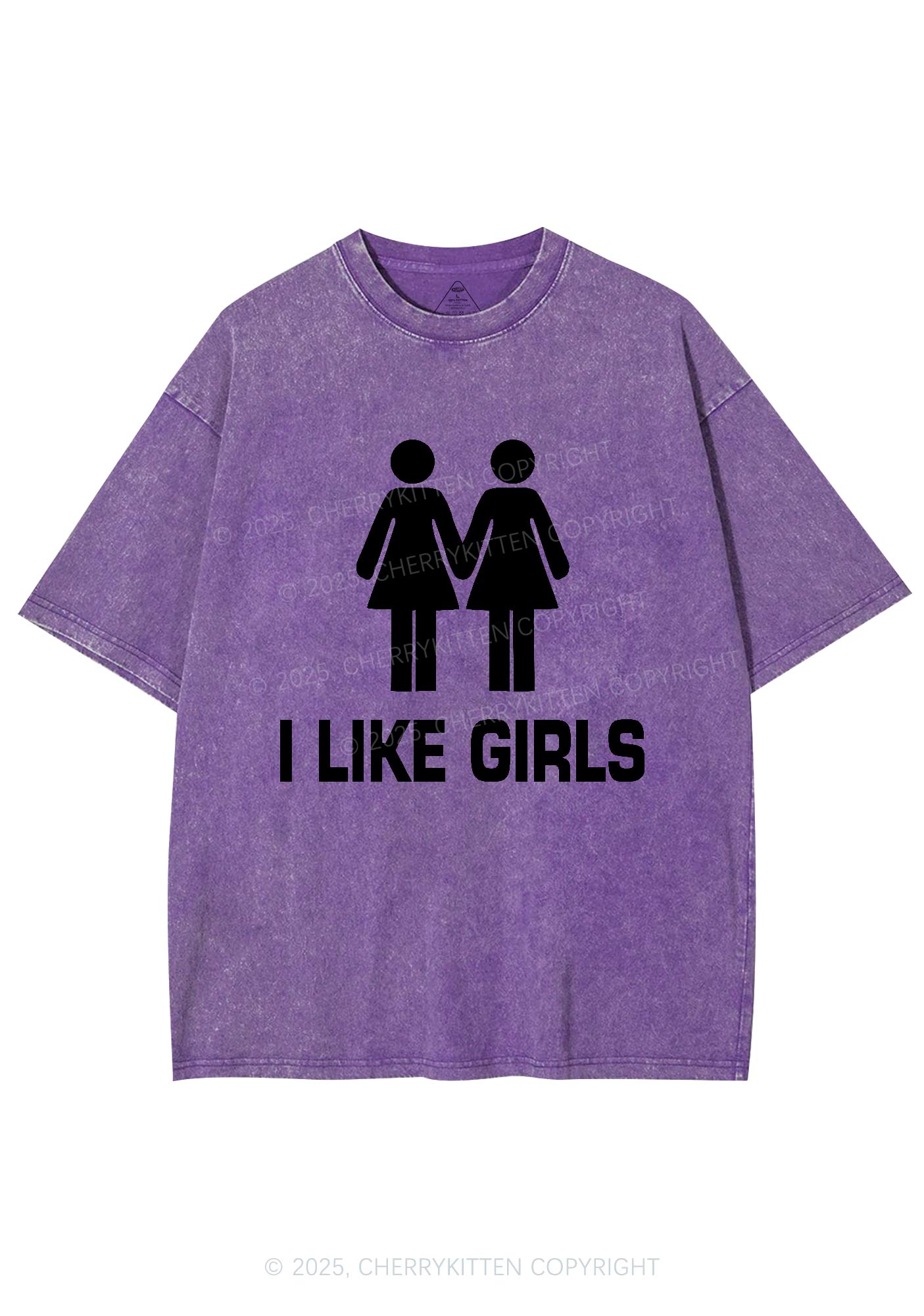I Like Girls Pride Y2K Shirts Washed Tee Cherrykitten