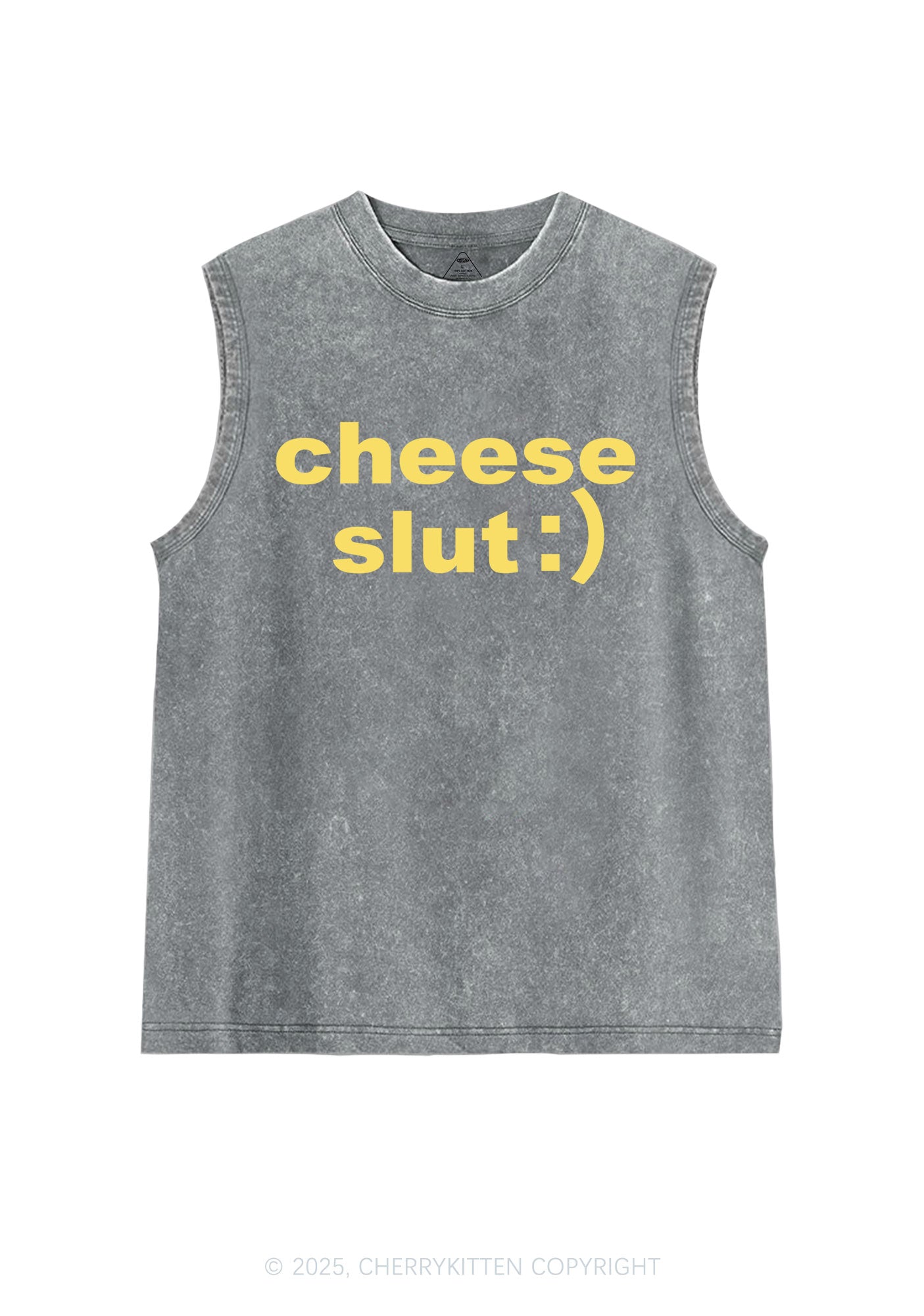 Cheese Slxt Y2K Washed Muscle Tank Cherrykitten