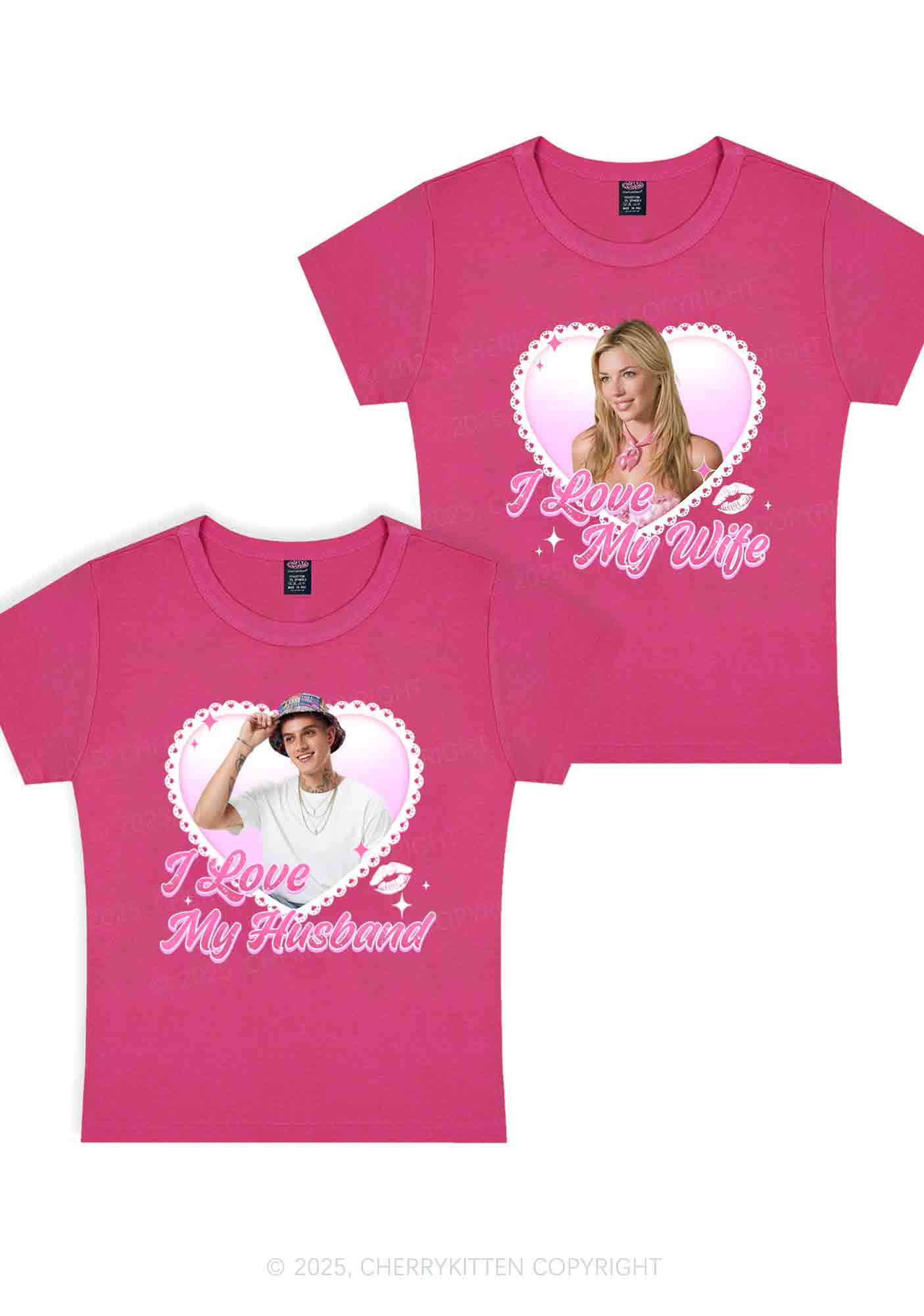 Custom Love My Wife Photo Y2K Valentine's Day Baby Tee Cherrykitten