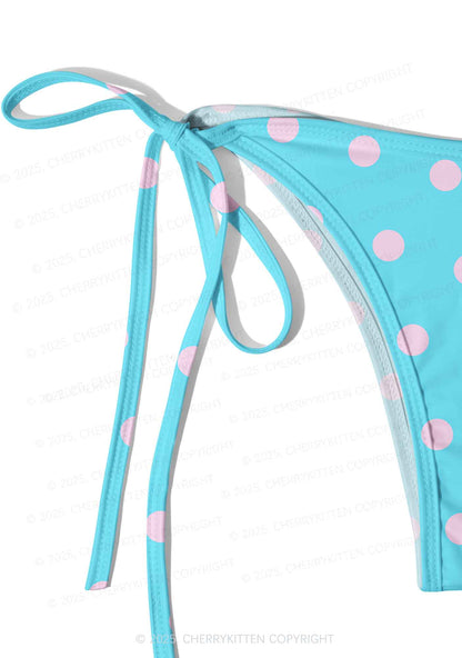 Blue And Pink Dots Y2K Print Bikini Set Cherrykitten