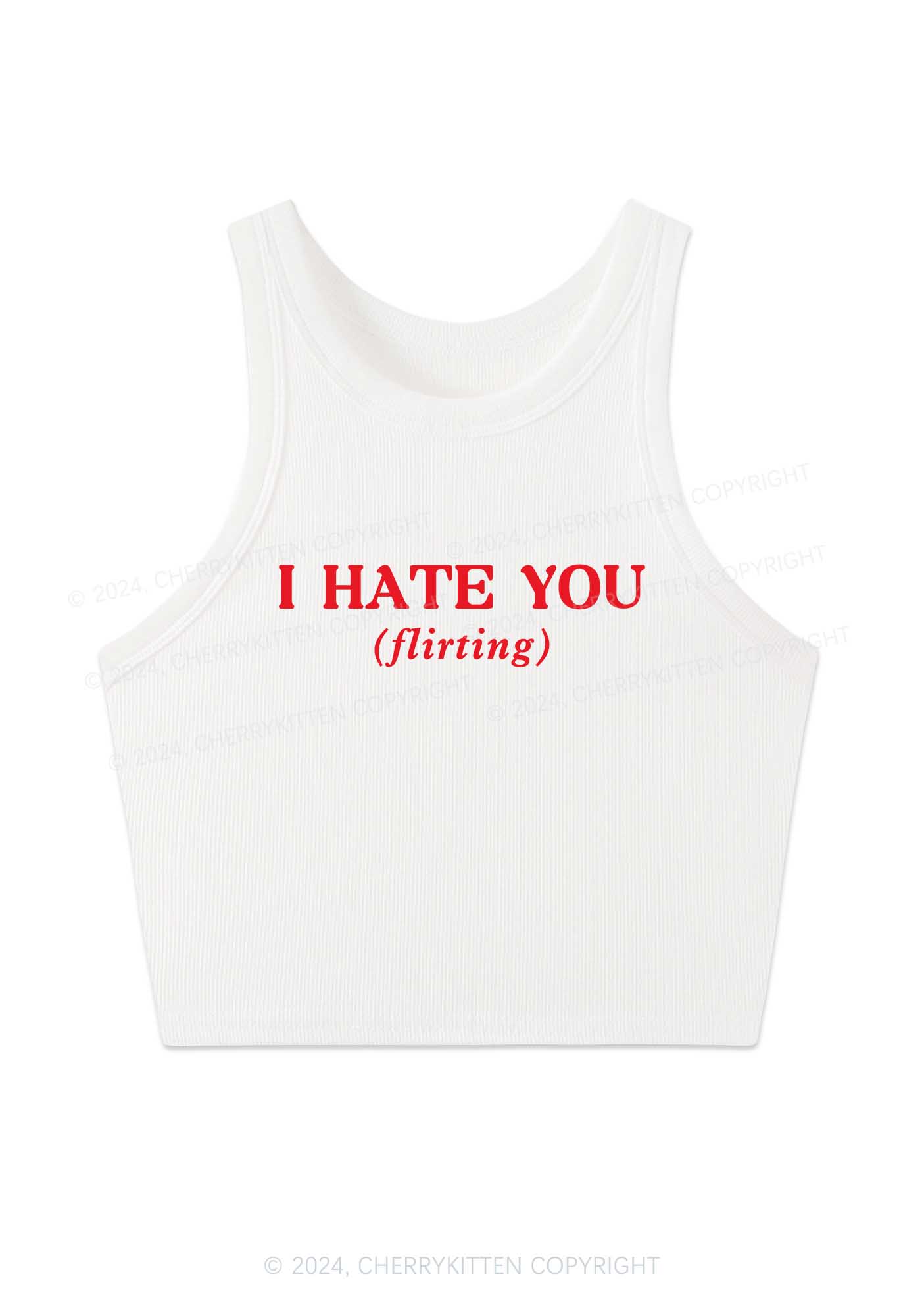 I Hate You Flirting Y2K Crop Tank Top Cherrykitten