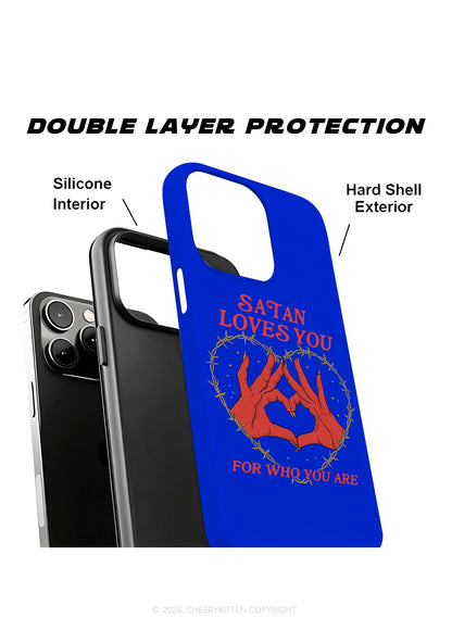 Satan Loves You Heart Halloween Y2K Phone Case Cherrykitten