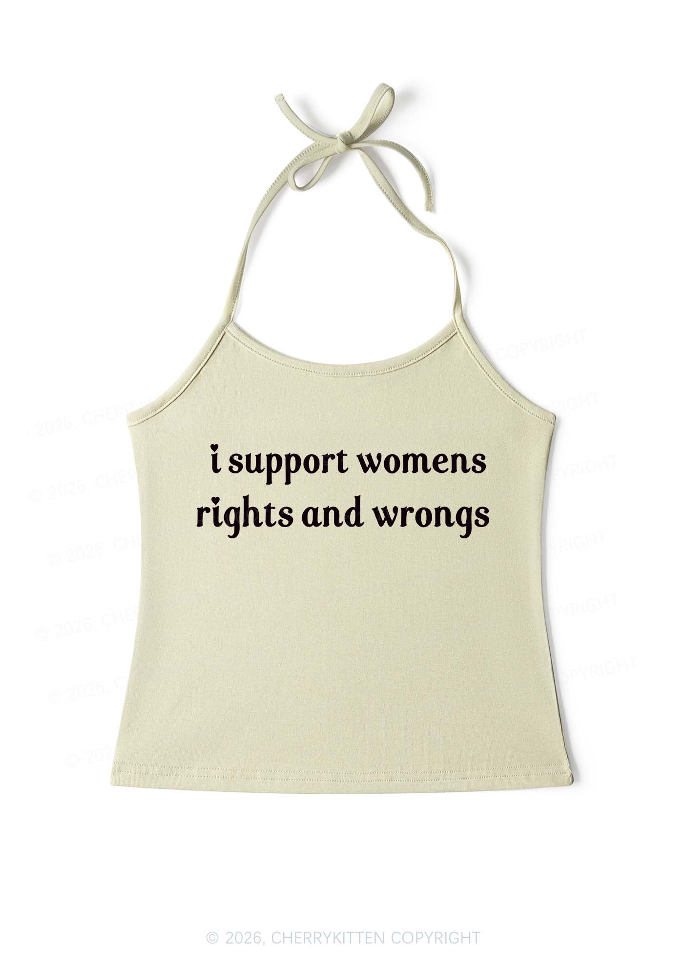 I Support Women Y2K Halter Neck Cami Cherrykitten