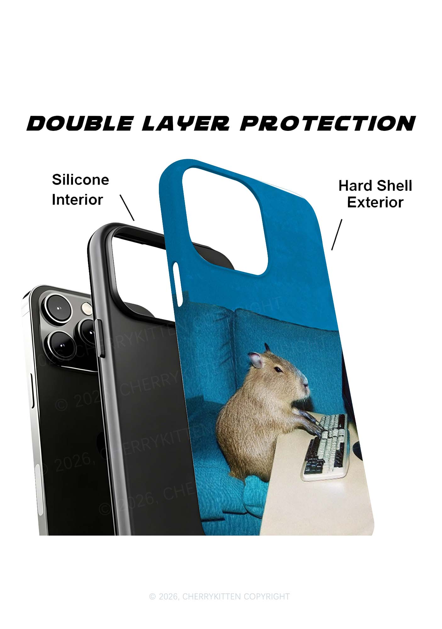 Keyboard Capybara Y2K Phone Case Cherrykitten