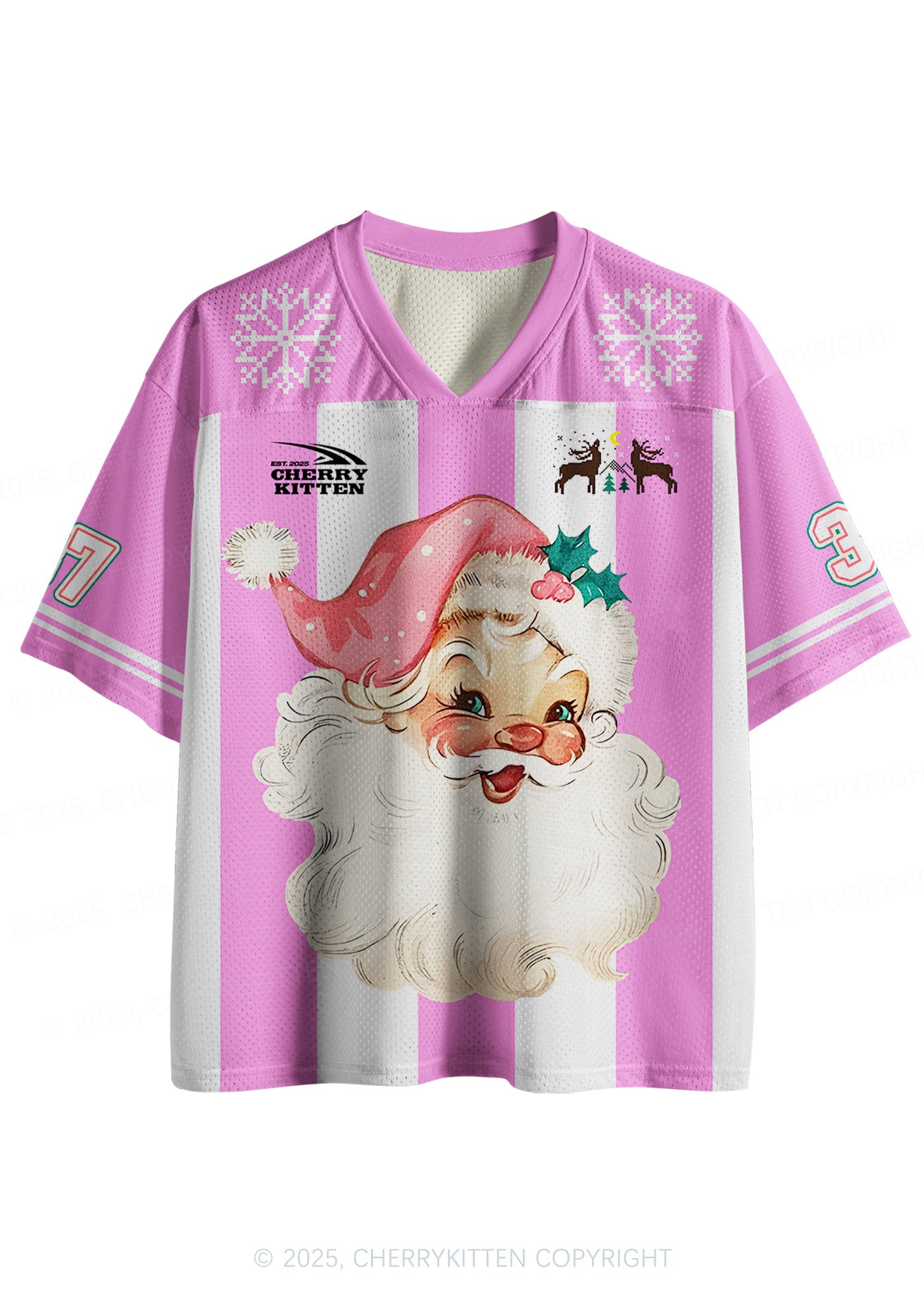 Custom Christmas Pink Santa Y2K Sport Jersey Shirts Cherrykitten