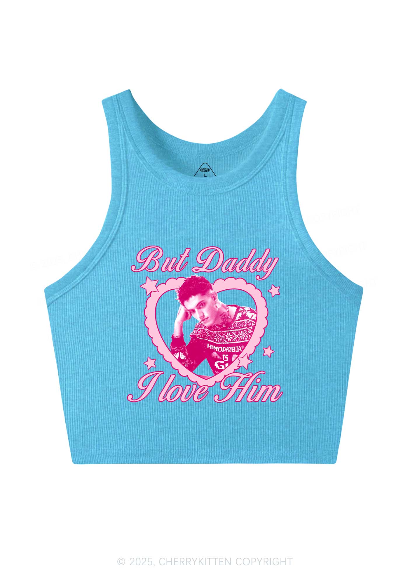 Custom Daddy I love Him Y2K Crop Tank Top Cherrykitten