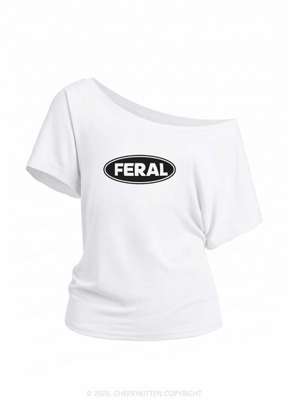 Feral Y2K Off Shoulder Tee Cherrykitten