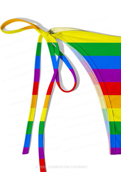 Rainbow Pride Y2K Print Bikini Set Cherrykitten