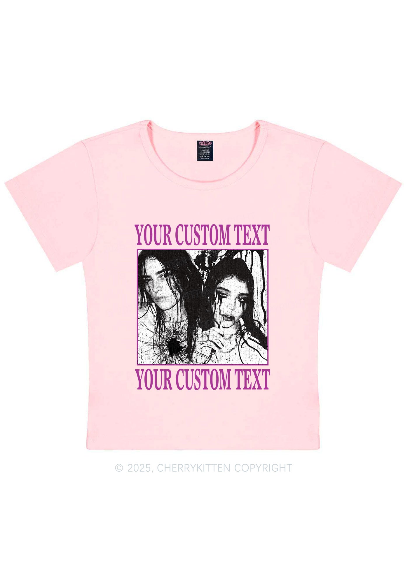 Custom Halloween Creepy Couple Y2K Baby Tee Cherrykitten