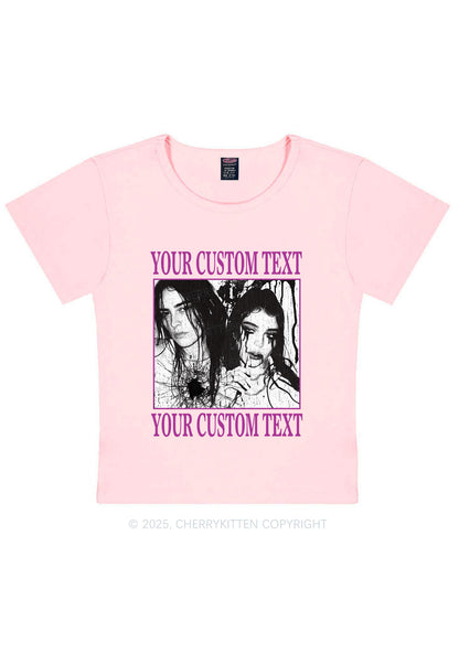 Custom Halloween Creepy Couple Y2K Baby Tee Cherrykitten