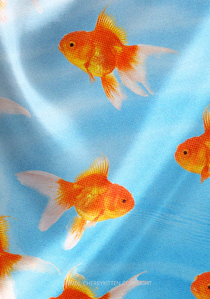 Goldfish Y2K Print Square Bandana Cherrykitten