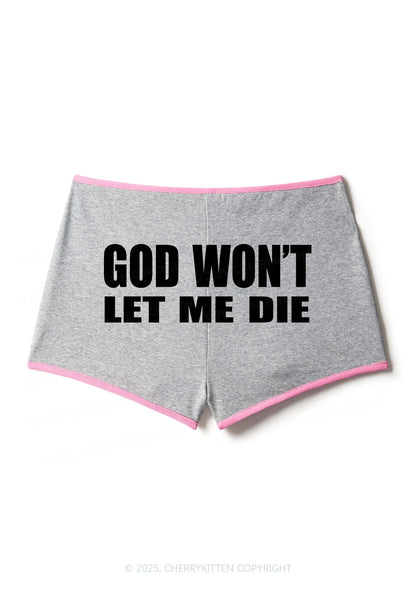 God Wont Let Me Die Y2K Contrast Mini Shorts Cherrykitten