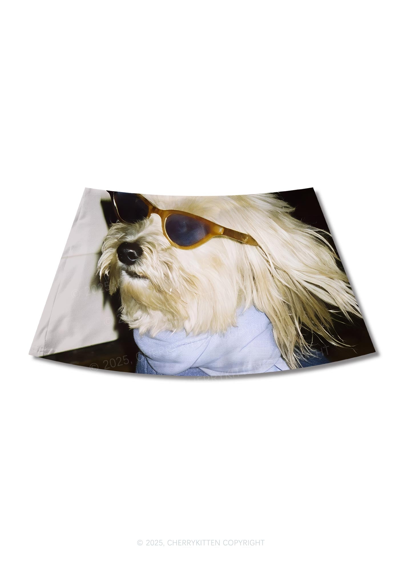 Sunglasses Puppy Y2K Print Mini Skirt Cherrykitten