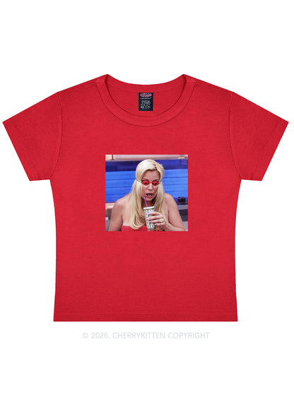 Red Eyeball Blonde Y2K Baby Tee Cherrykitten