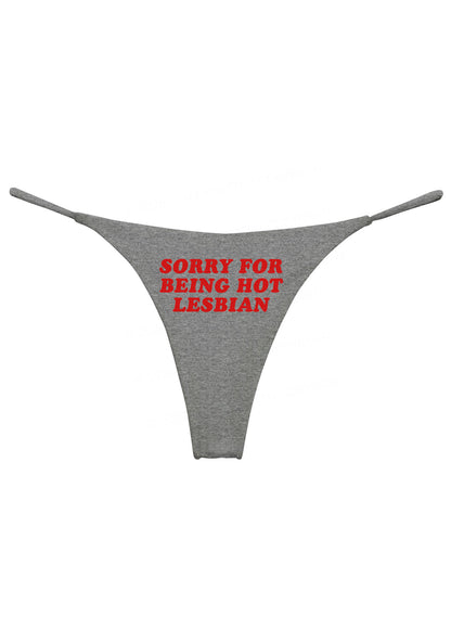 Sorry For Being Hot Lesbian Pride Y2K Bikini String Thong Cherrykitten