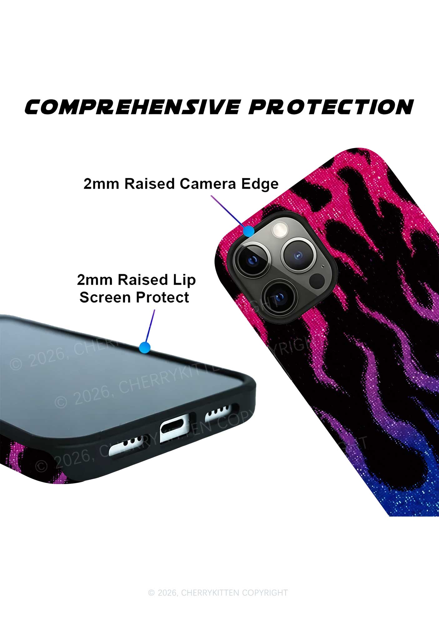 Bisexual Flame Pride Y2K Phone Case Cherrykitten