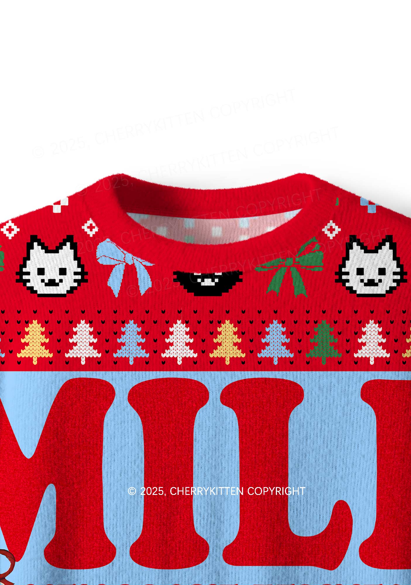Cat Mxxf Y2K Christmas Knit Sweatshirt Cherrykitten