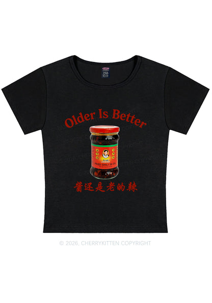 Older Is Better Y2K Baby Tee Cherrykitten