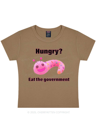Eat The Government Y2K Baby Tee Cherrykitten