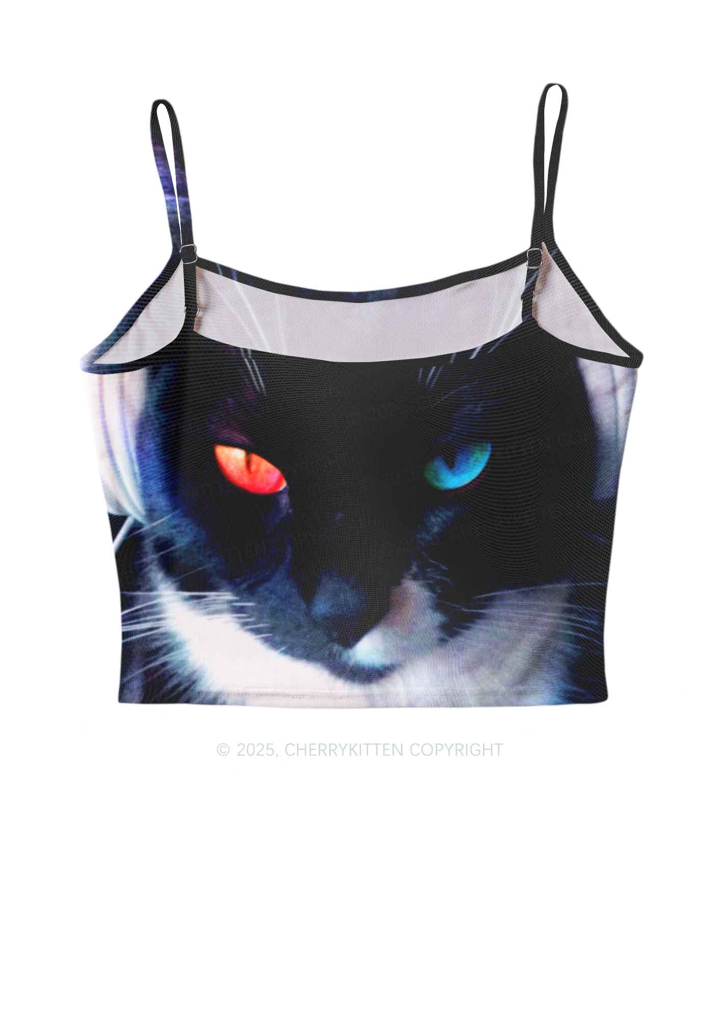 Odd Eyed Cat Y2K Mesh Cami Tank Cherrykitten