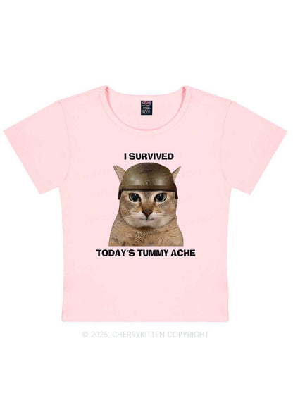 Surived Todays Tummy Ache Y2K Baby Tee Cherrykitten