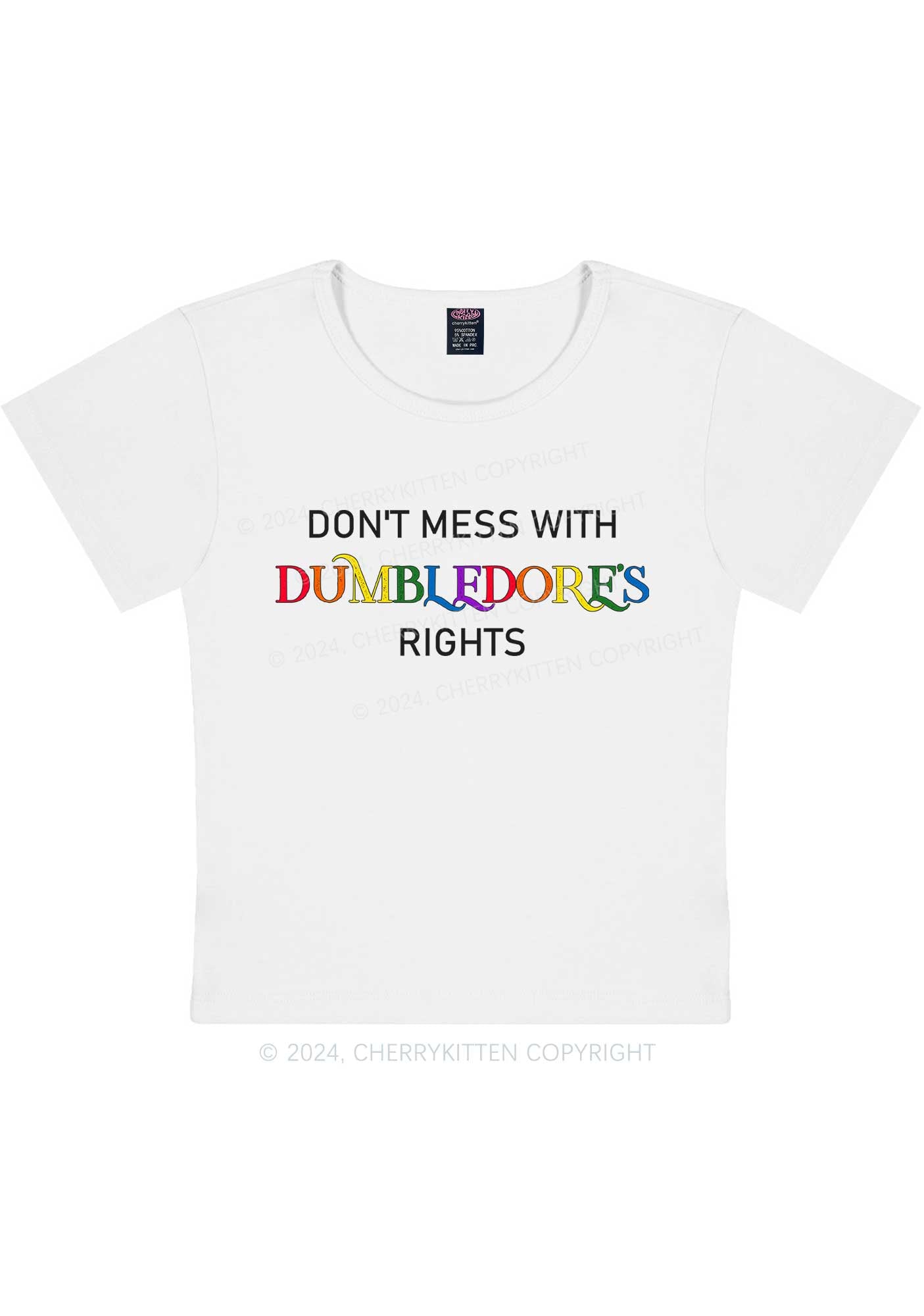 Curvy Dumbledore's Rights Y2K Baby Tee Cherrykitten