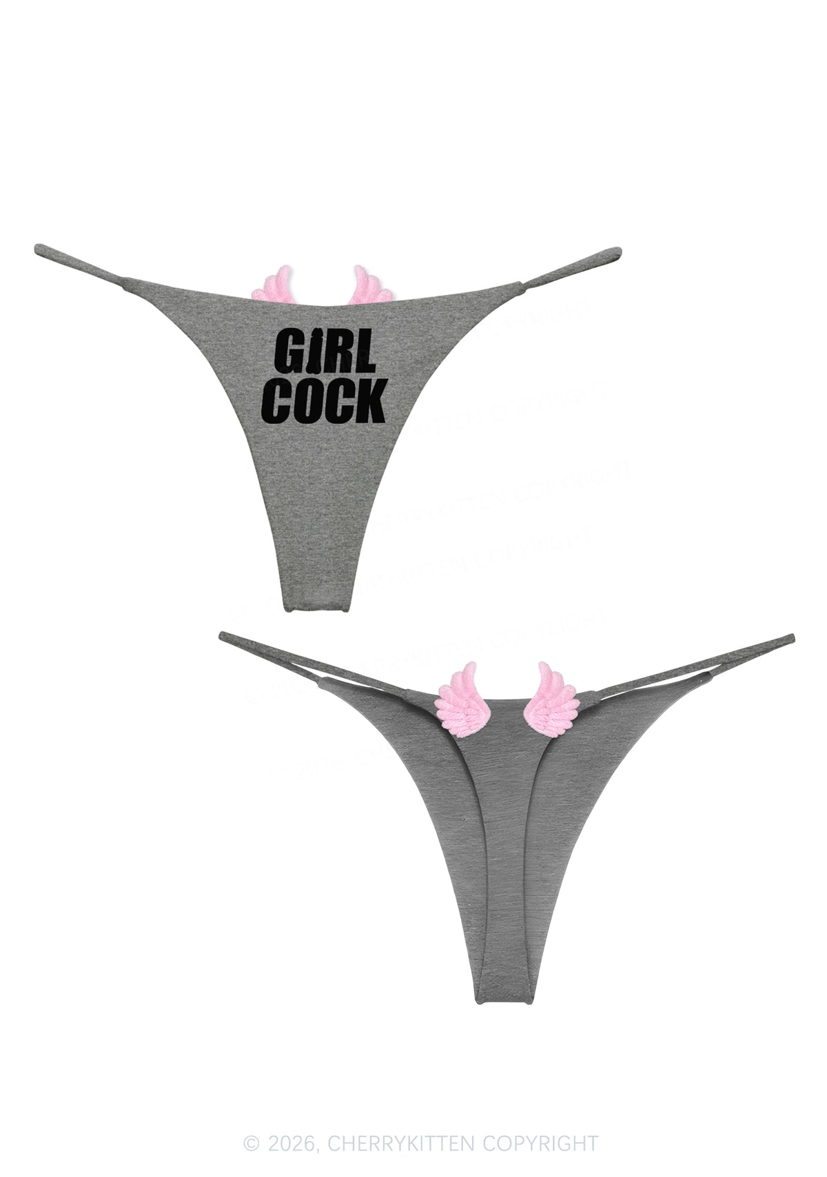 Girl Cock Y2K Goth Angel Wings Bikini String Thong Cherrykitten