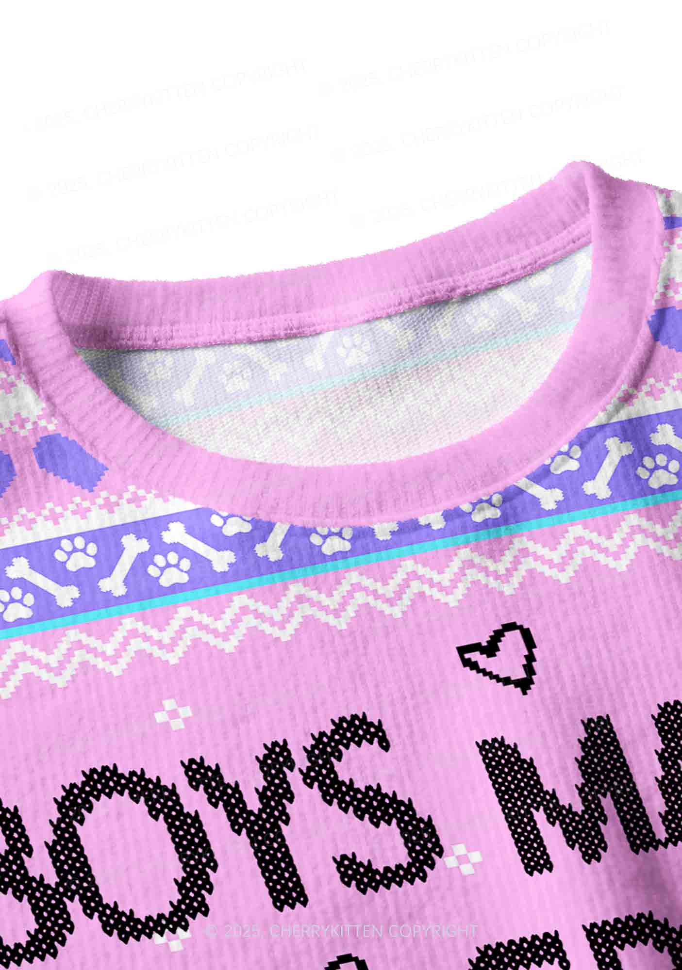 Boys Make Gr8 Pets Y2K Christmas Crop Knit Sweatshirt Cherrykitten