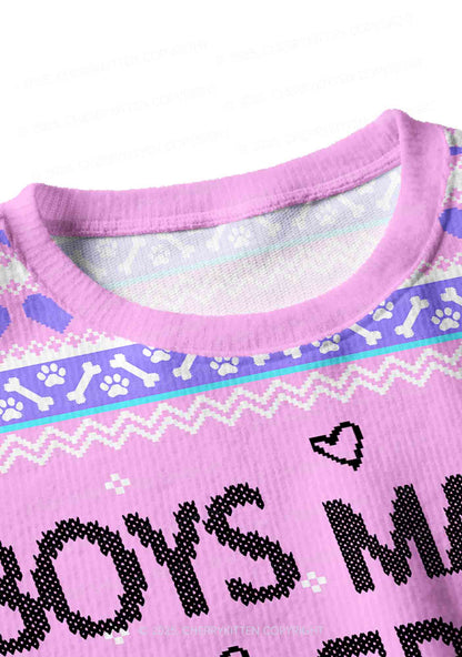 Boys Make Gr8 Pets Y2K Christmas Crop Knit Sweatshirt Cherrykitten