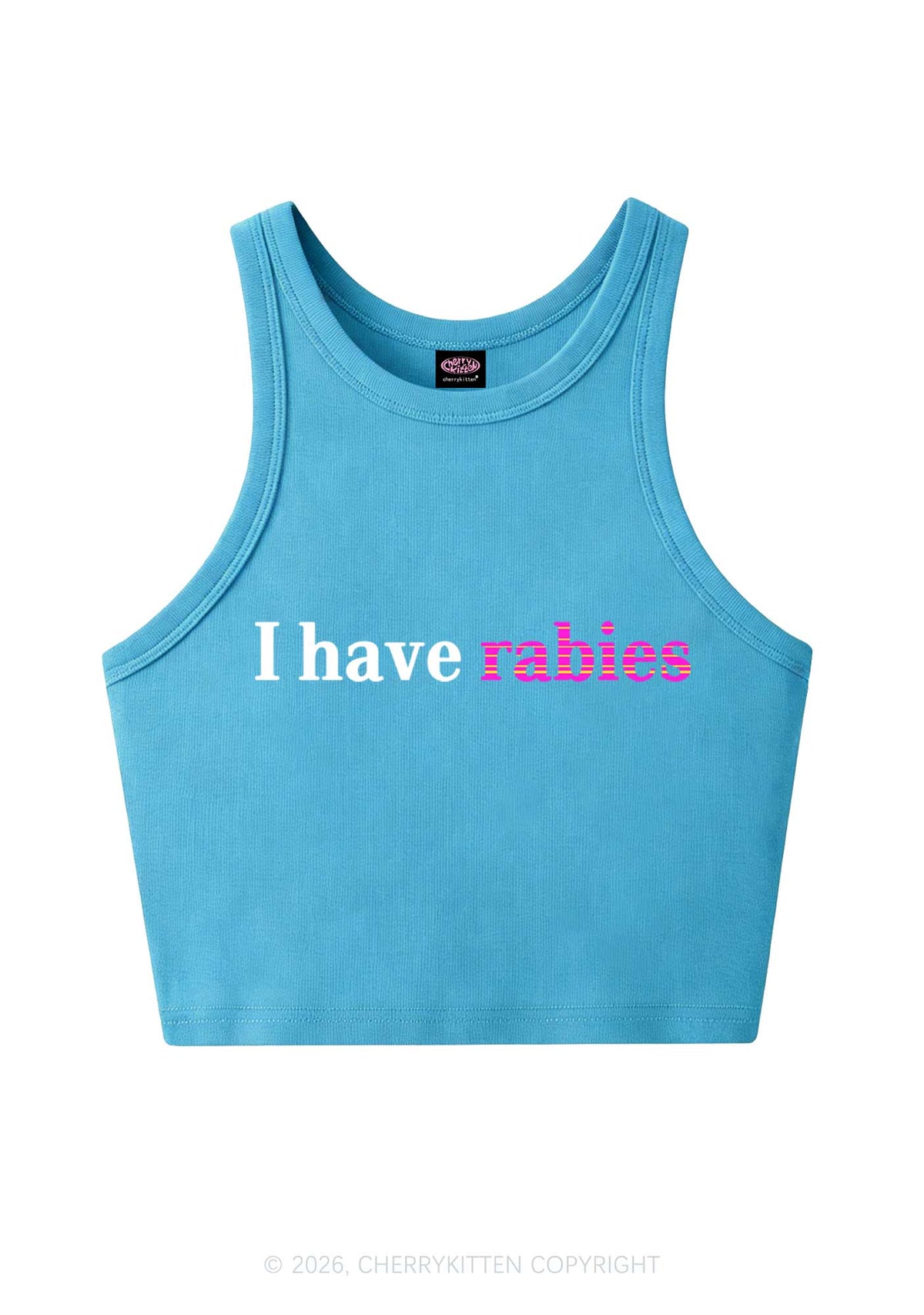 I Have Rabies Y2K Crop Tank Top Cherrykitten