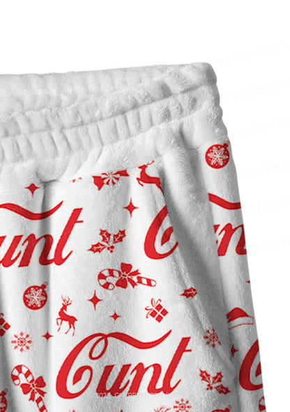 Christmas Cxxt Y2K Fleece Long Sleeve Pajama Set Cherrykitten