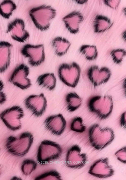 Pink Heart Leopard Y2K Print Mini Layered Skirt Cherrykitten
