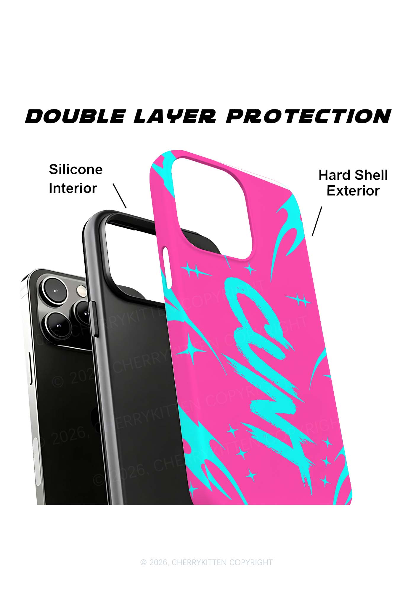 Mint Green Cxxt On Pink Y2K Phone Case Cherrykitten