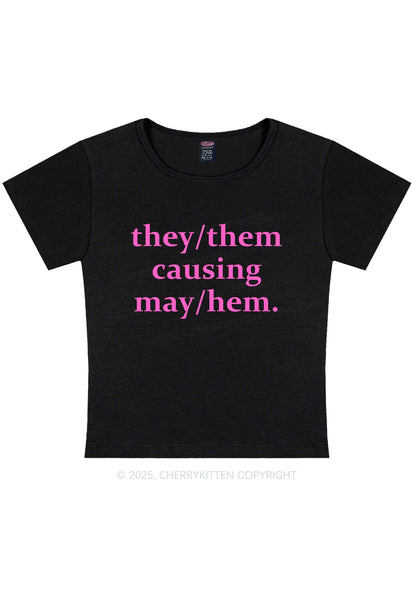 They Causing May Pride Y2K Baby Tee Cherrykitten