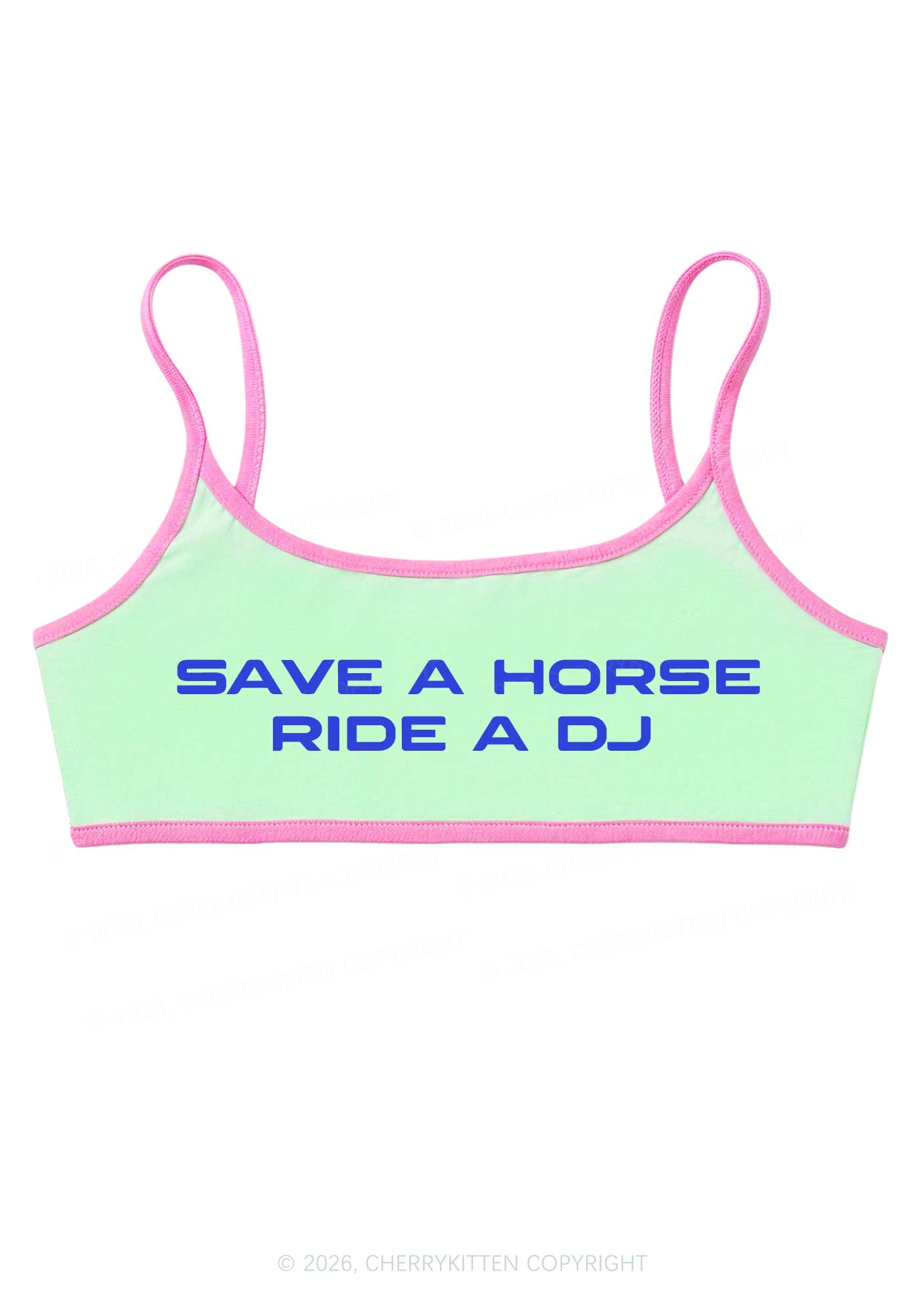 Ride A DJ Y2K Super Crop Cami Cherrykitten