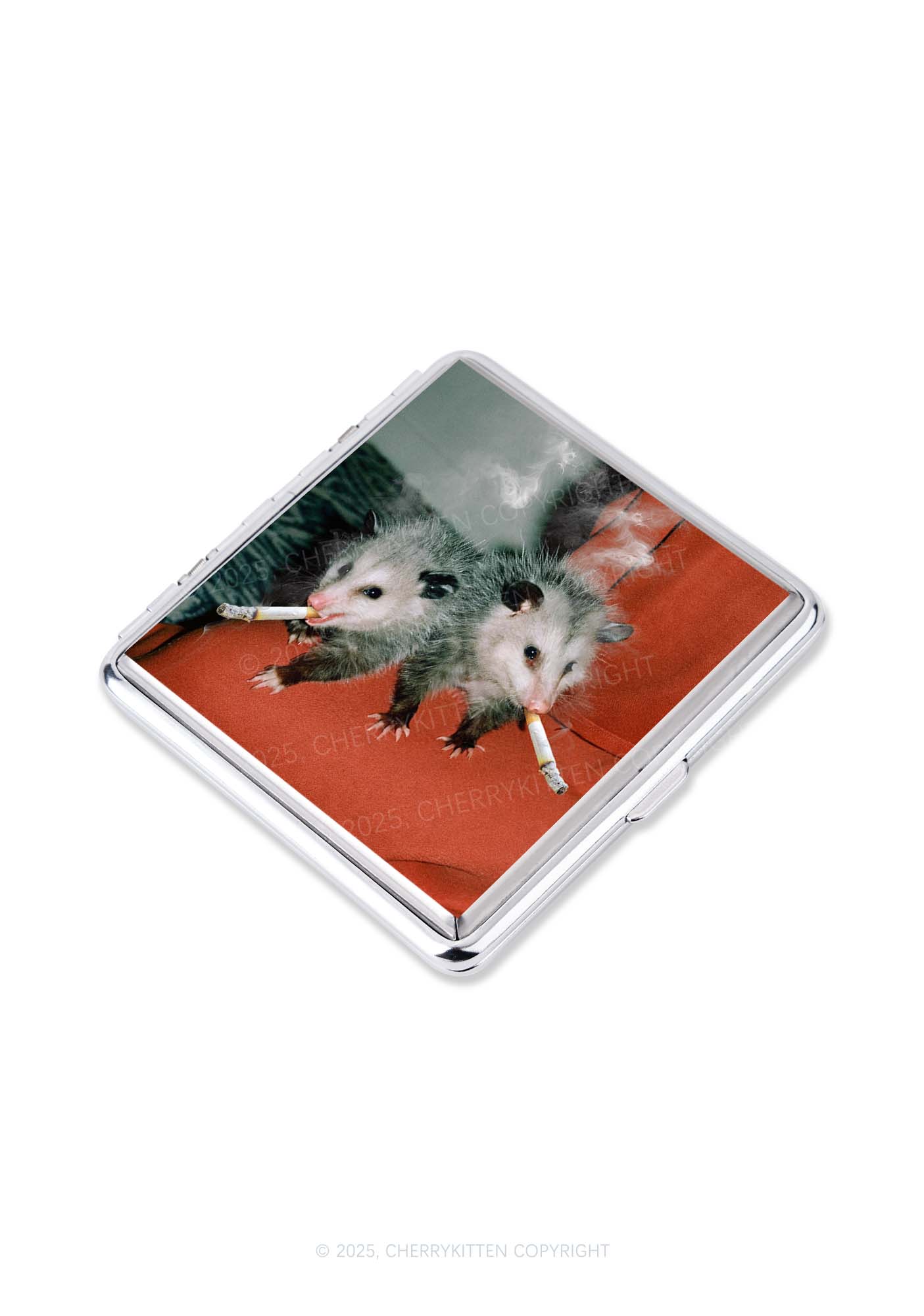 Smoking Badass Rats Y2K Cigarette Case Cherrykitten